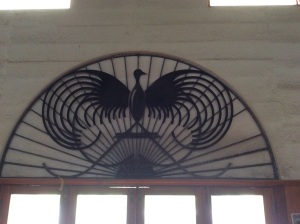 'Bird of Paradise' sculpture inside the Rabaul Club - now a sort of Museum